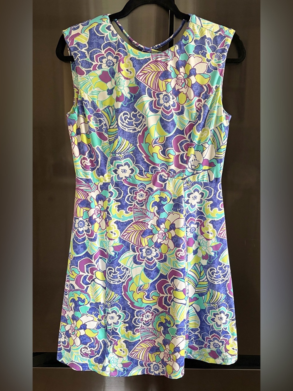 Title Nine Floral Golf Tennis A-Line Dress EUC Sz M Preppy Sporty Athleisure
